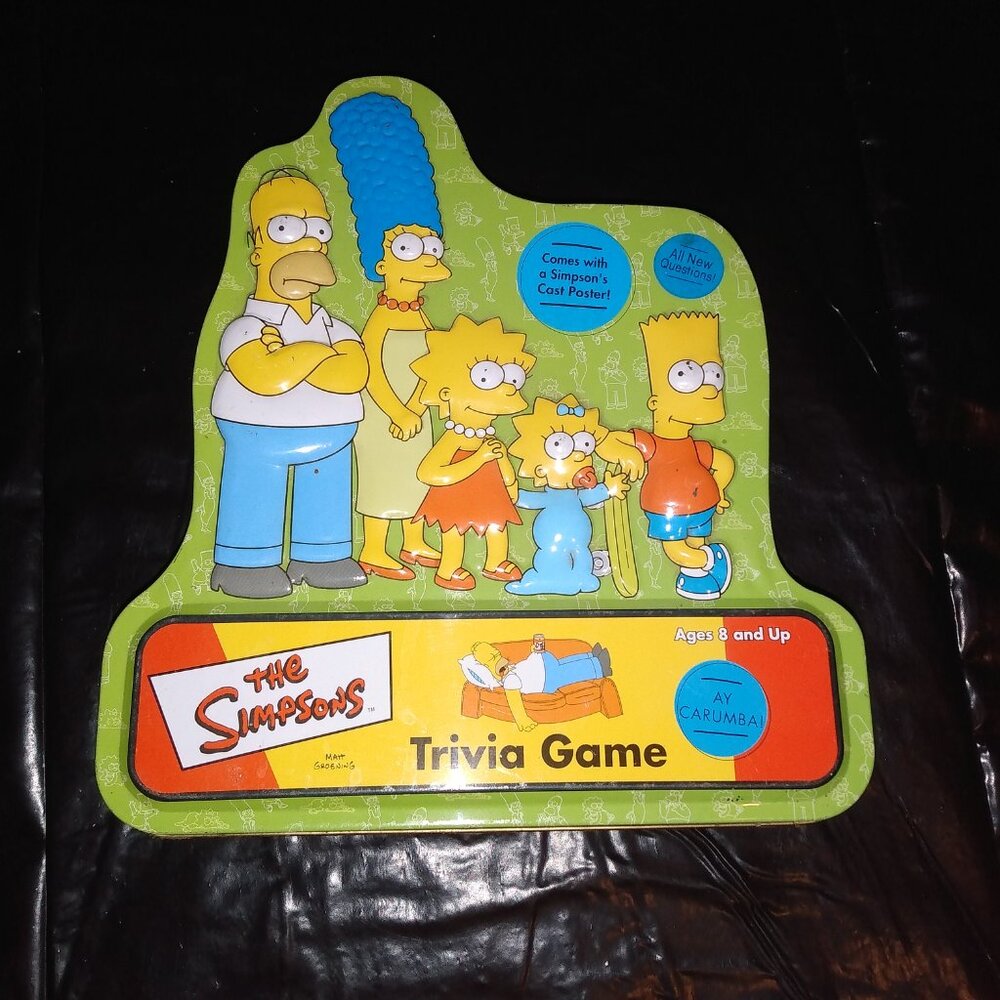 Simpsons Trivia Game with cast poster